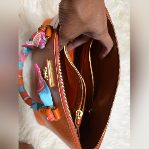 Prada Orange Leather Women's Hand Bag - Picture 16 of 16